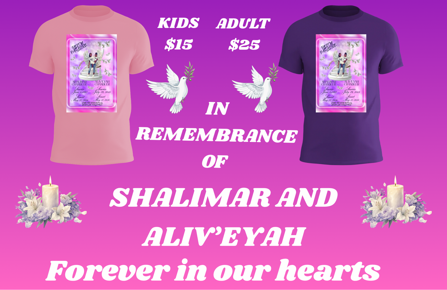 In Remembrance of Shalimar and Aliv'eyah – Memorial T-Shirt